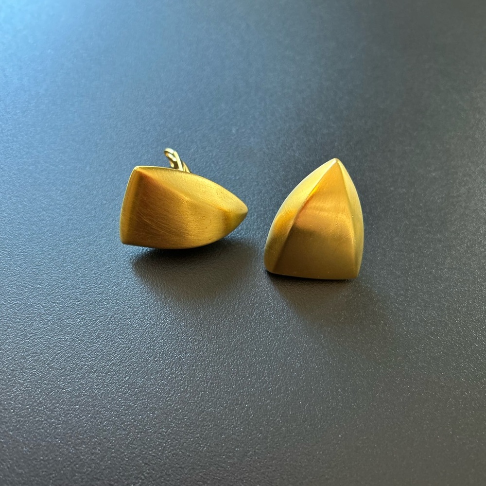 Givenchy Gold Clip on Earrings triangle shaped
